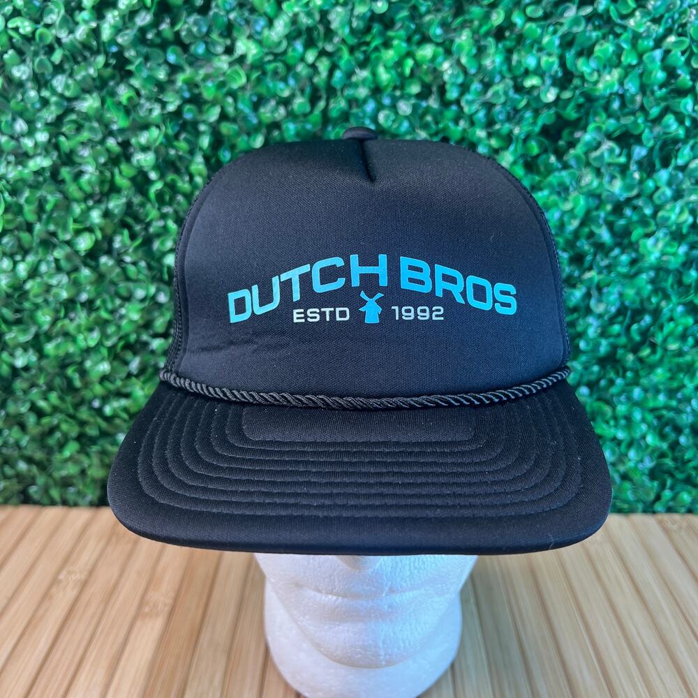 Dutch Bros Coffee ESTD 1992 Trucker Hat Black Adjustable Mesh Cap